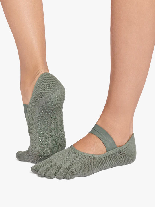 ToeSox Full Toe Mia Grip Socks - Ivy Field