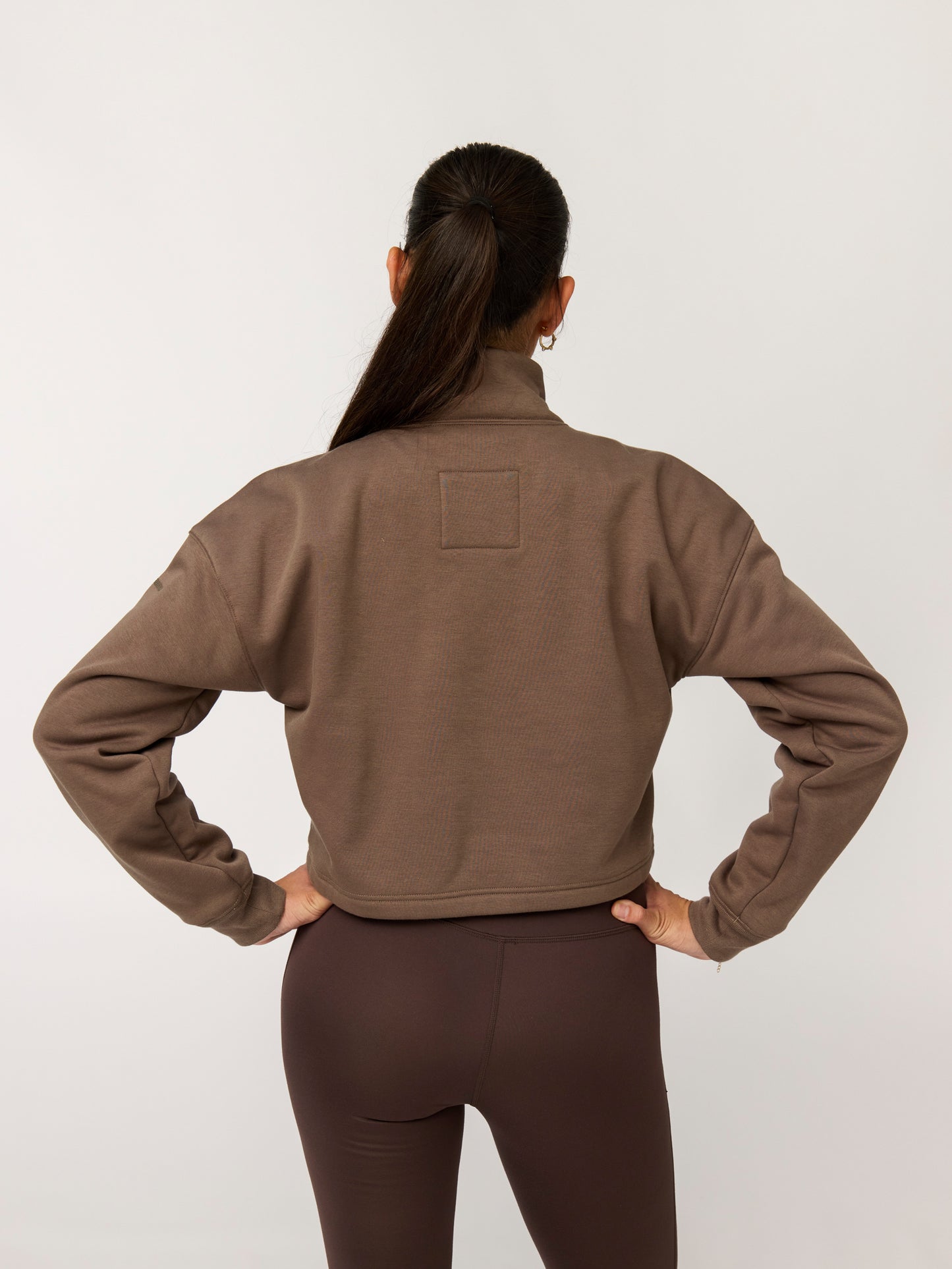 Girlfriend Collective Vega Half Zip Sweatshirt - Mink