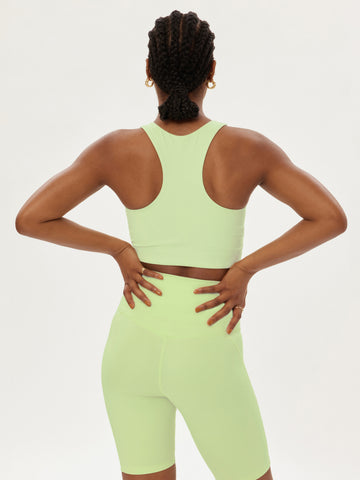 Girlfriend Collective Dylan Crop Bra - Green Tea
