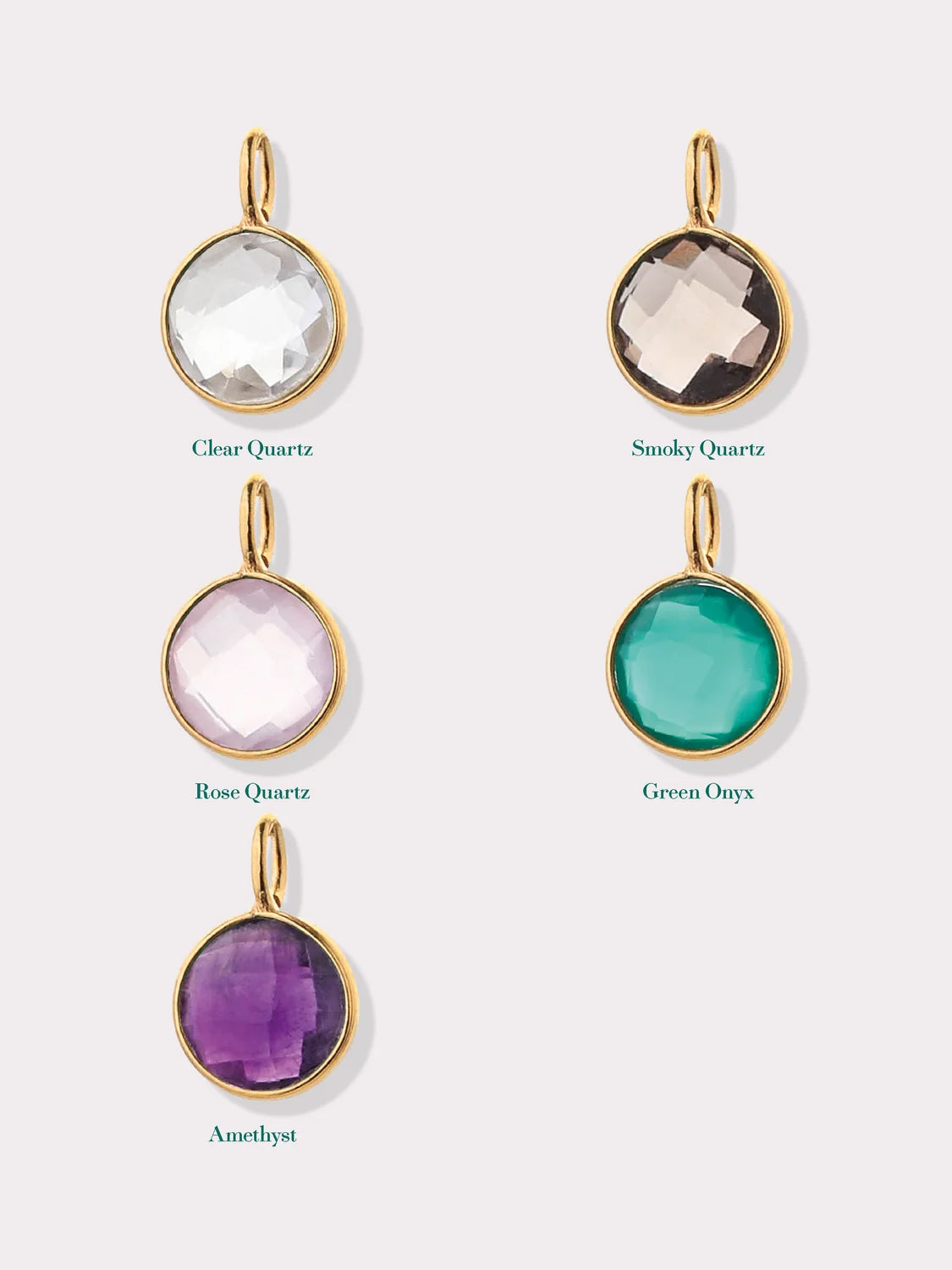 Goddess Charms Goddess of Protection Pendant Necklace with Rose Quartz Power Stone - Gold