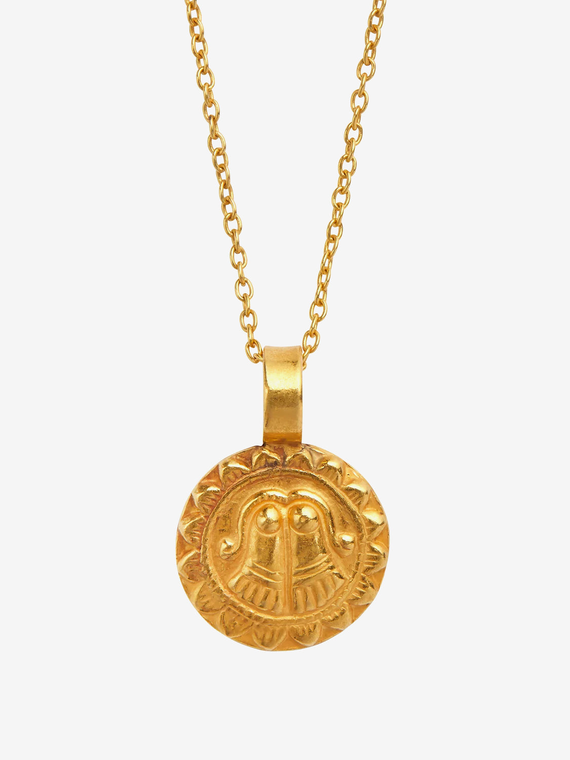 Goddess Goddess of Protection Pendant Necklace with Rose Quartz Power Stone - Gold