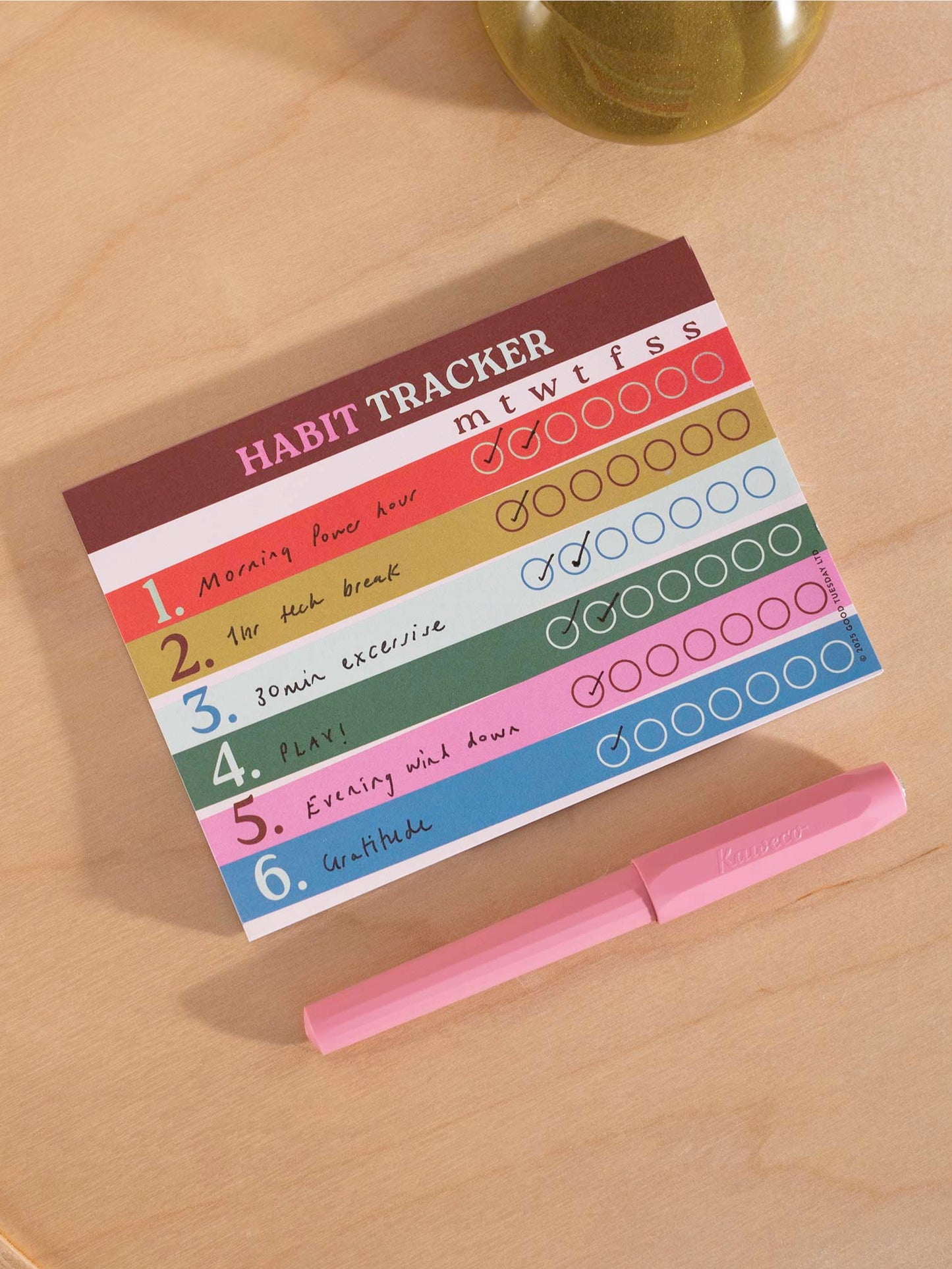 Good Tuesday A6 Weekly Habit Tracker Pad - Play Nice