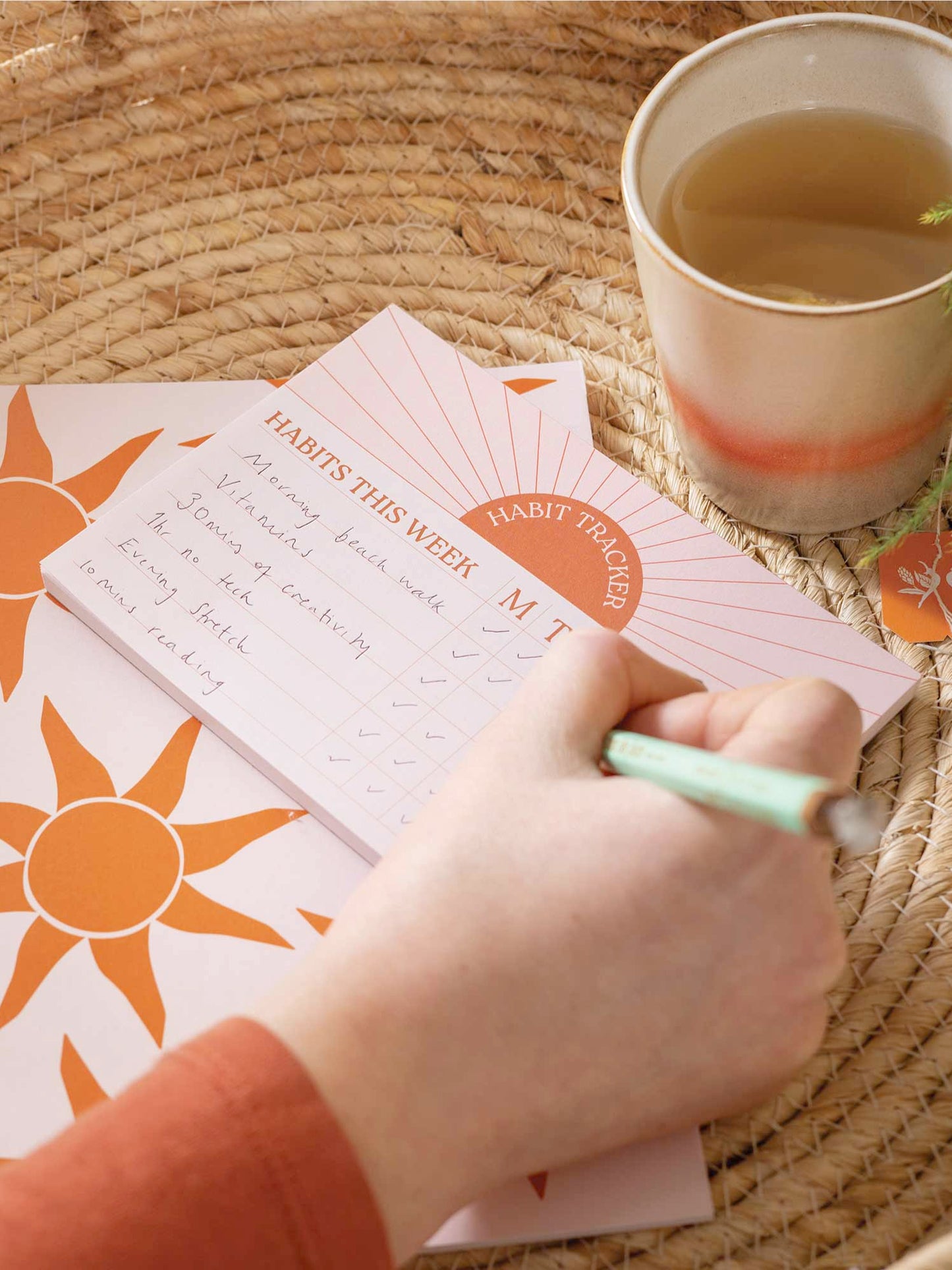 Good Tuesday A6 Weekly Habit Tracker Pad - Sun Ray