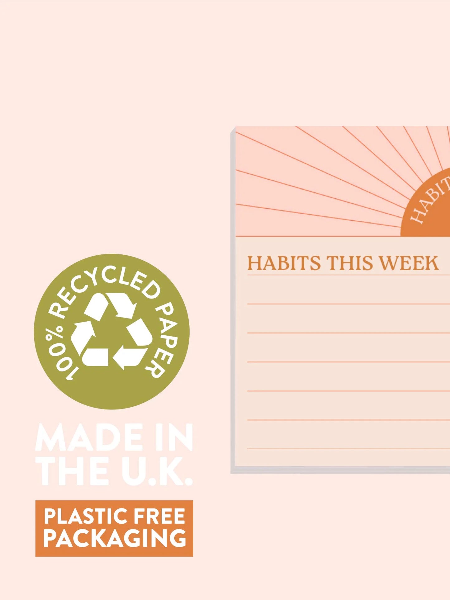 Good Tuesday A6 Weekly Habit Tracker Pad - Sun Ray