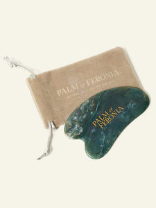 Palm of Feronia  Green Moss Agate Gua Sha