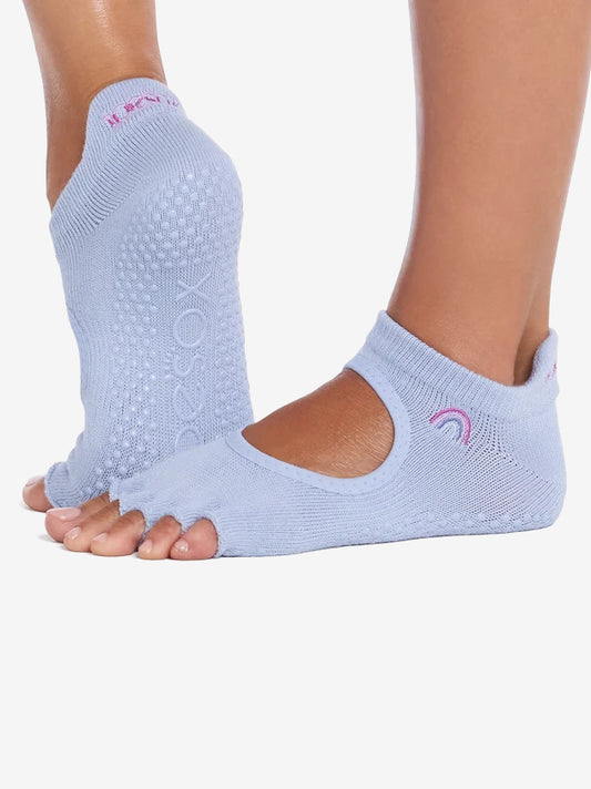 ToeSox Half Toe Bellarina Grip Socks - Rainbow Skies