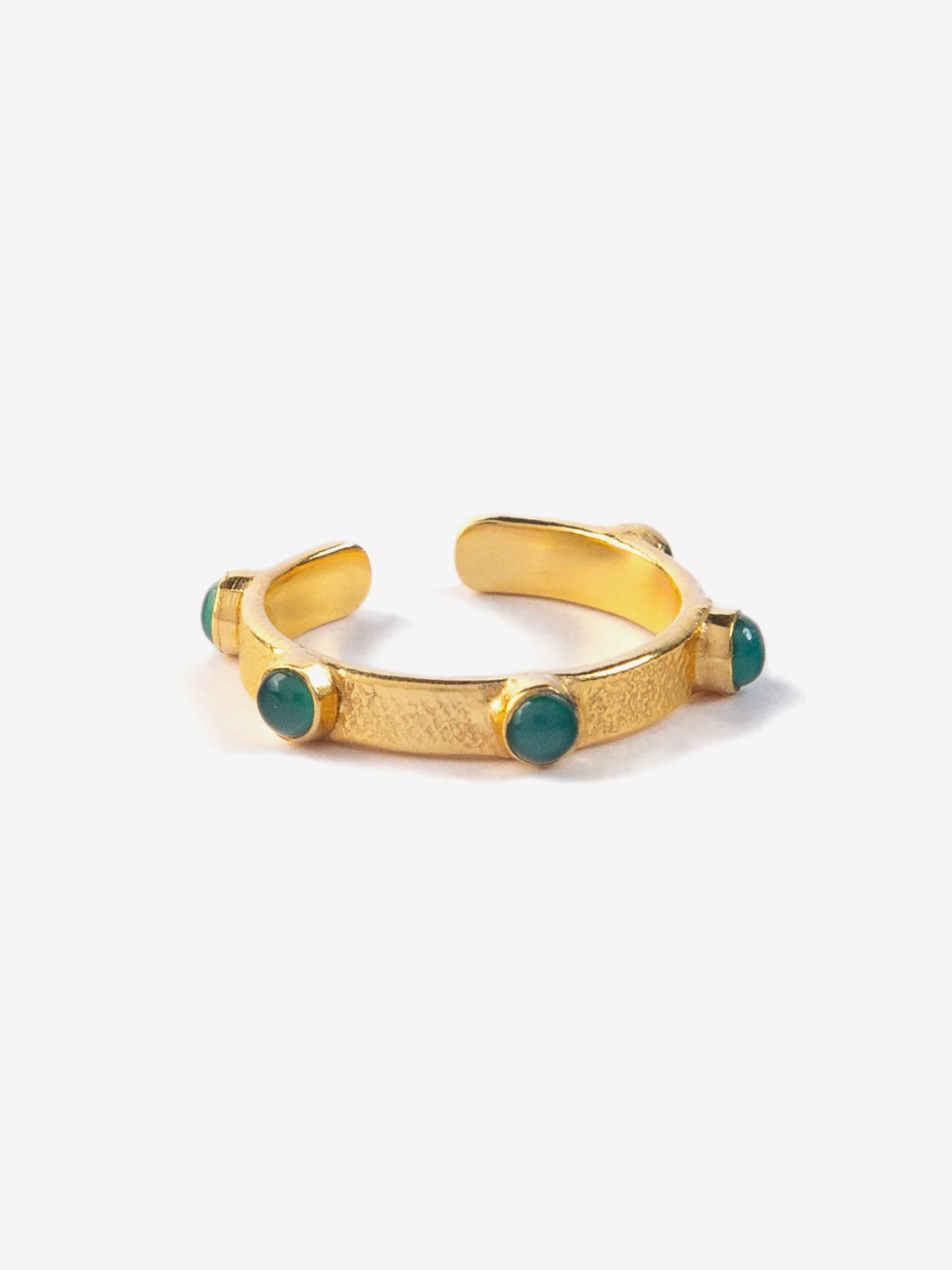 Goddess Charms Heart Chakra Ring - Green Onyx