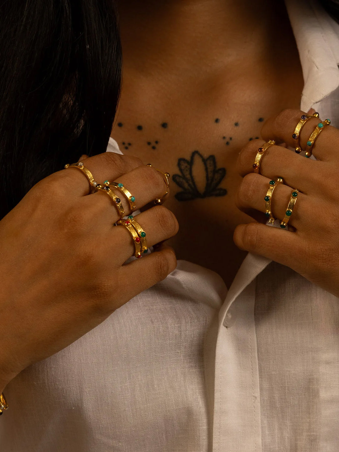 Goddess Charms Crown Chakra Ring - Pearl