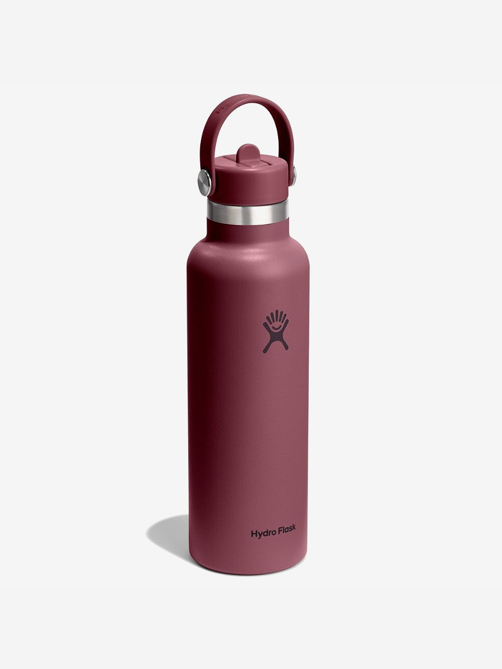 Hydro Flask 621ml (21oz) Standard Mouth Bottle with Flex Straw Cap - Burgundy