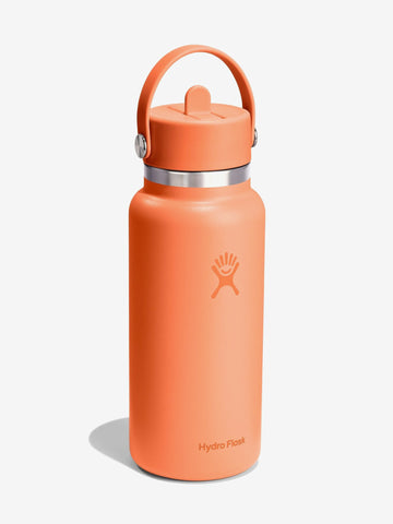 Hydro Flask 946ml (32oz) Wide Mouth Bottle with Flex Straw Cap - Nectar Orange