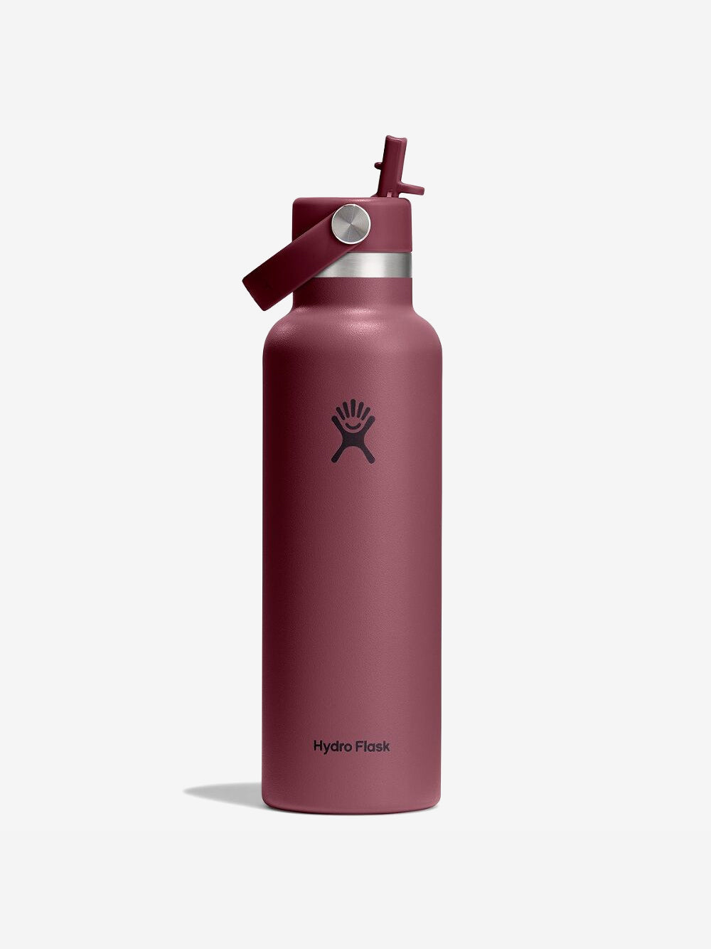 Hydro Flask 621ml (21oz) Standard Mouth Bottle with Flex Straw Cap - Burgundy