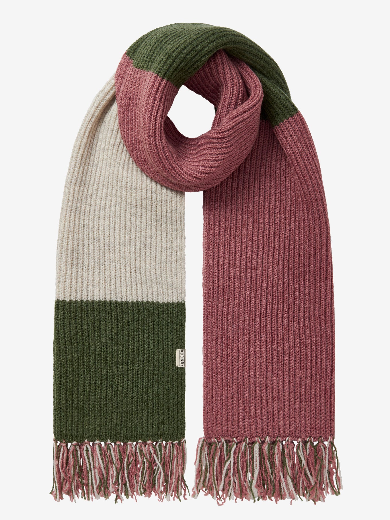 Komodo Alexa Lambswool Scarf - Rose Stripe