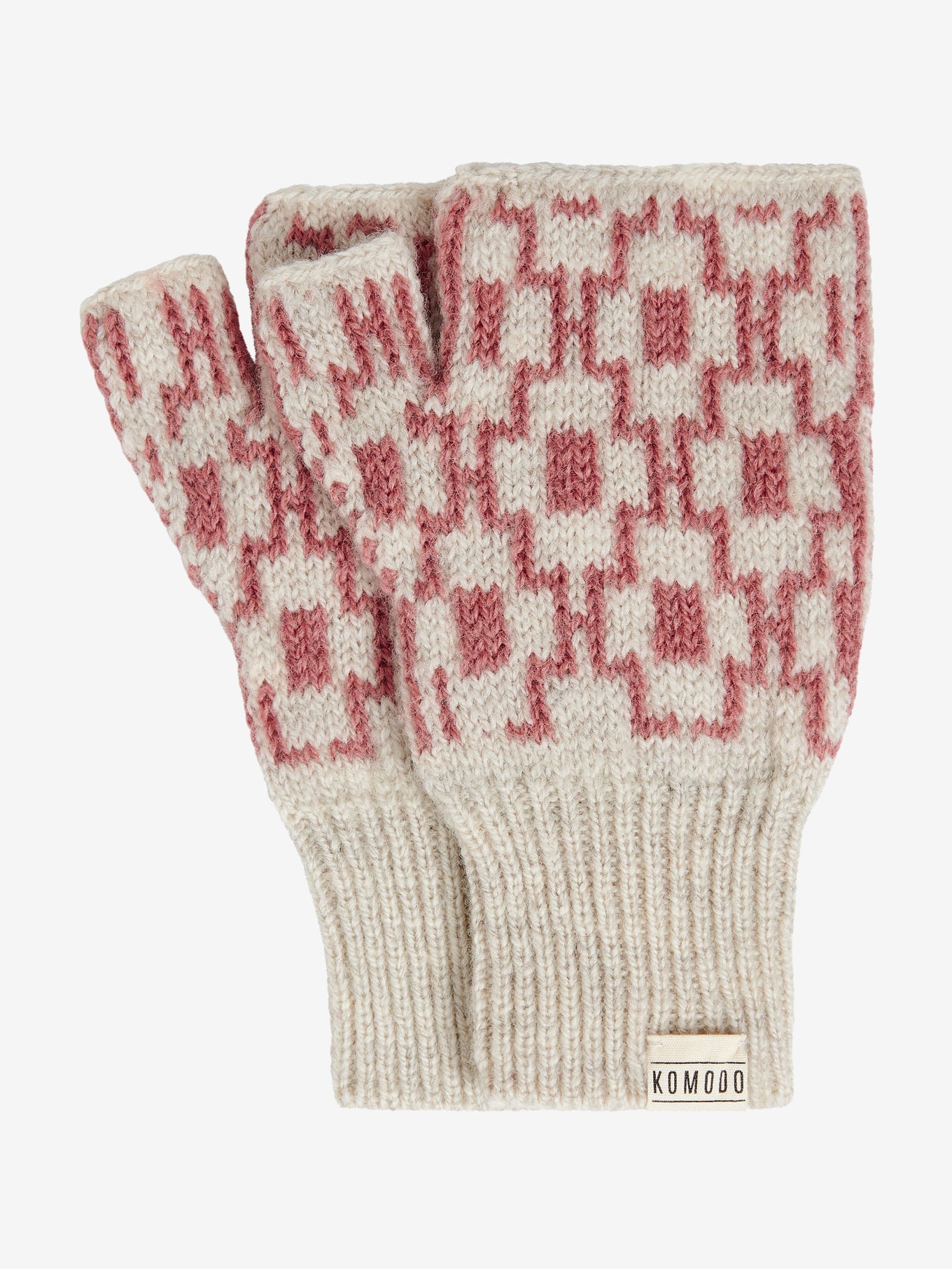 Komodo Abstract Lambswool Gloves - Rose