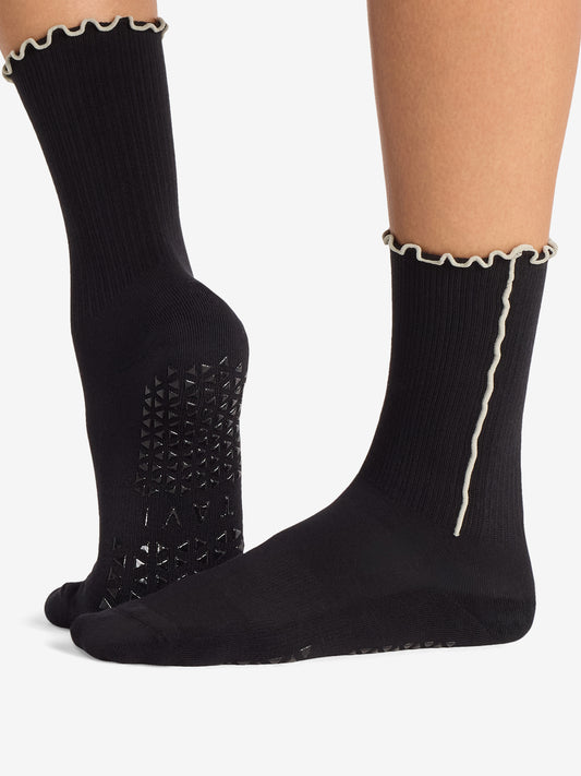 Tavi Noir Kalea Ruffle Grip Socks - Ebony