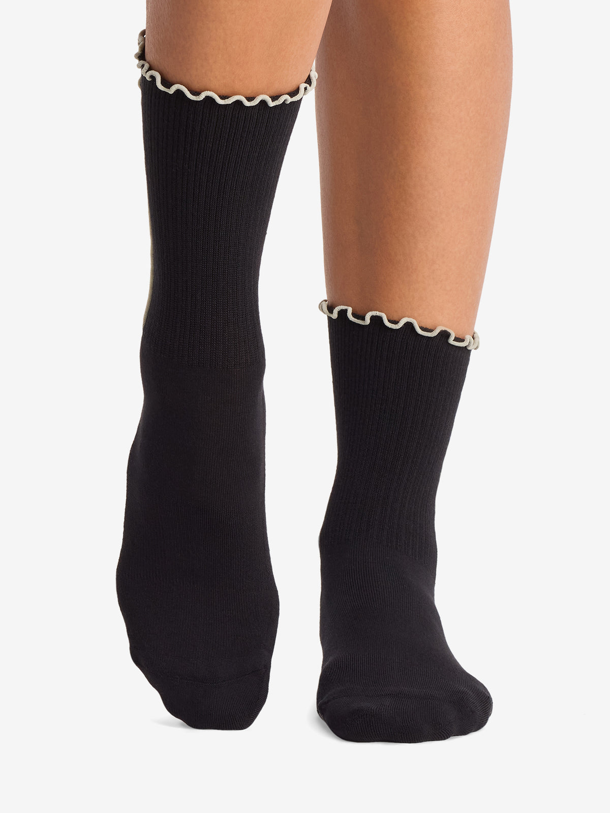 Tavi Noir Kalea Ruffle Grip Socks - Ebony
