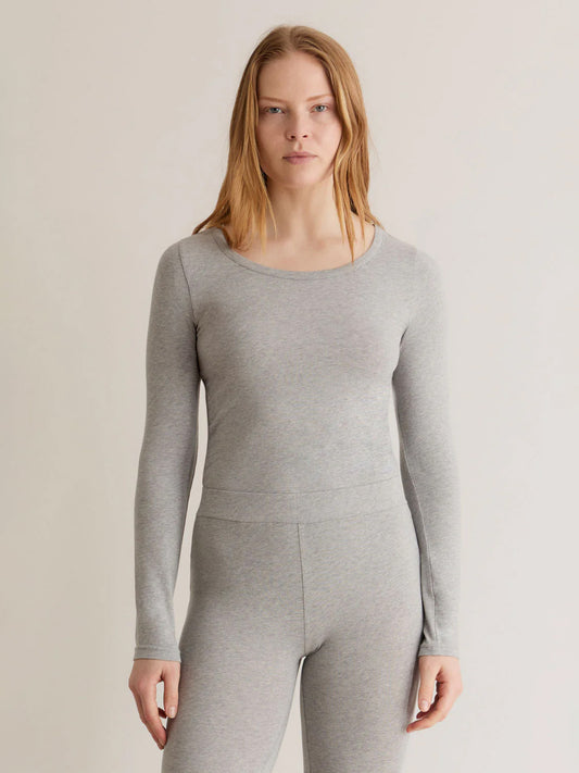 Komodo Darcey Long Sleeved Top - Marl Grey