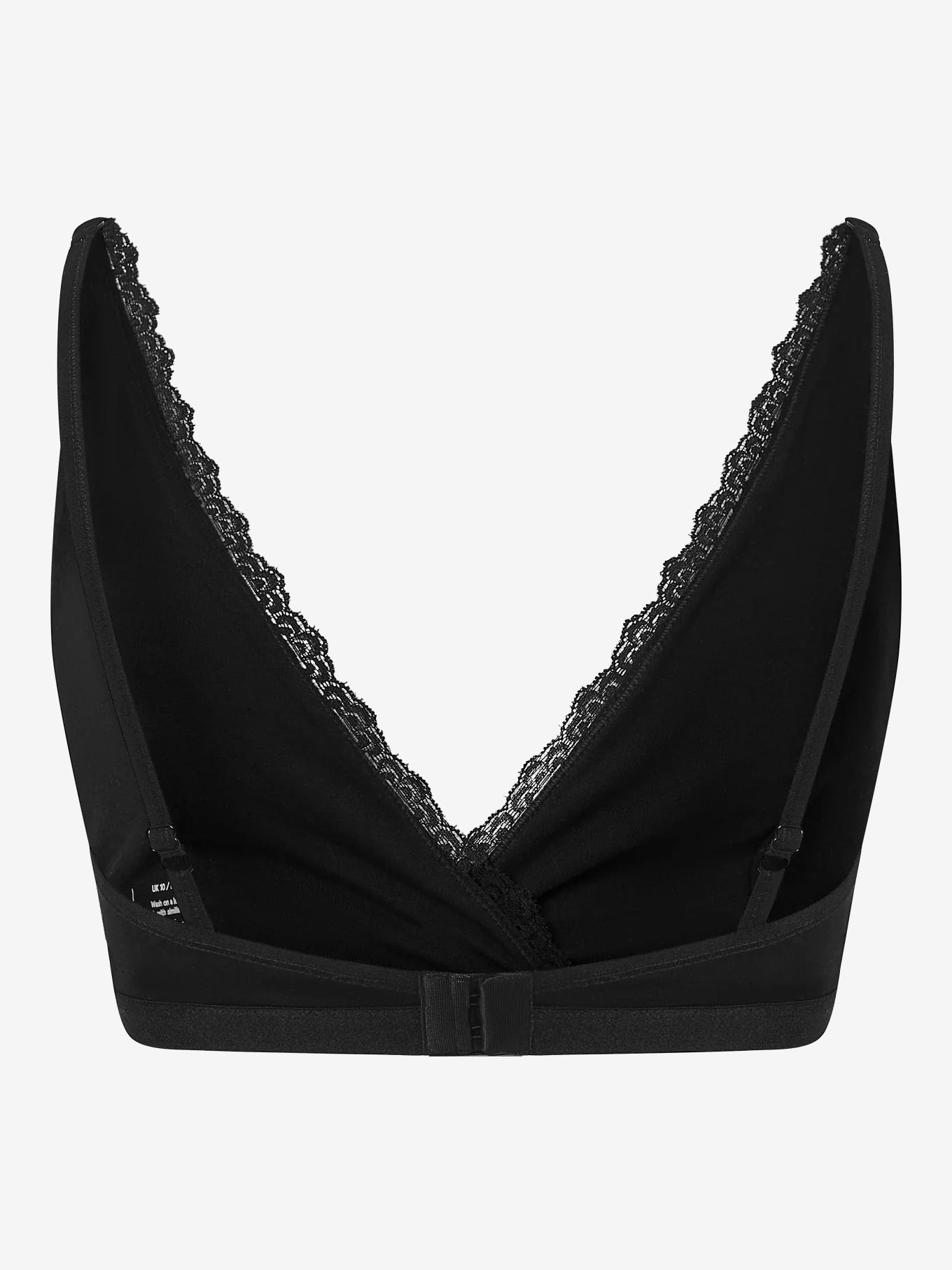 Komodo Margot Organic Cotton Lace-Trim Bra - Black