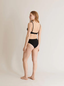 Komodo Paloma Organic Cotton Lace-Trim Briefs - Black