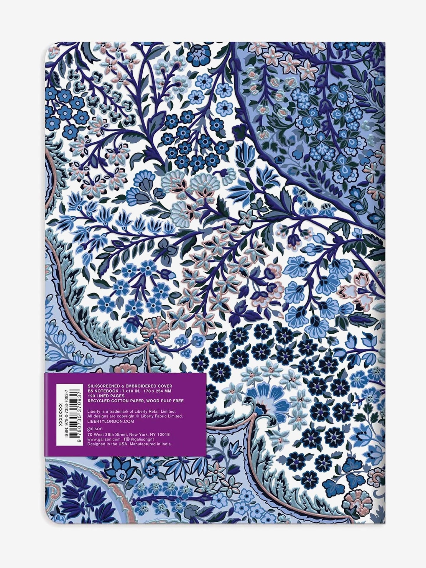 Liberty Handmade Embroidered Journal - Tanjore Gardens
