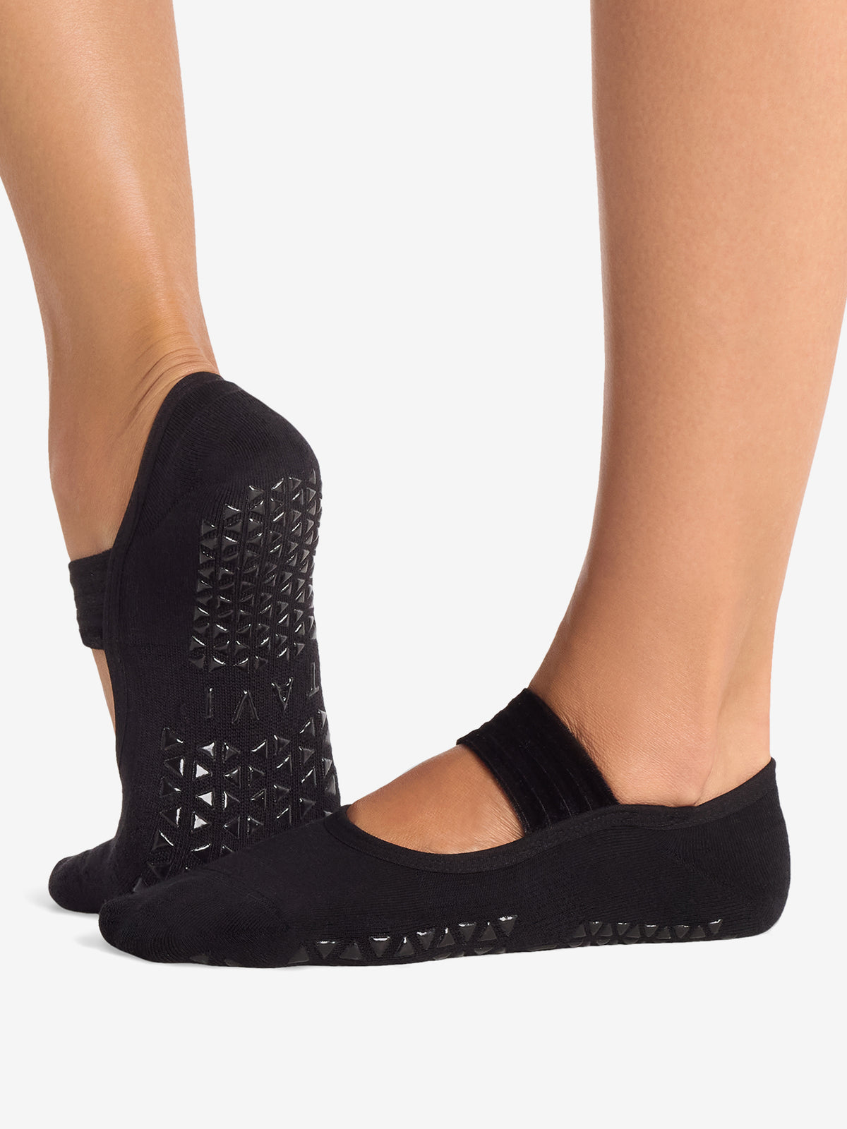 Tavi Noir Lola Grip Socks - Ebony Velvet