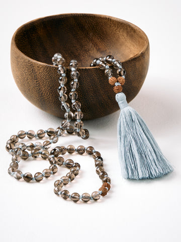 Mala Bead Necklace - Smoky Quartz