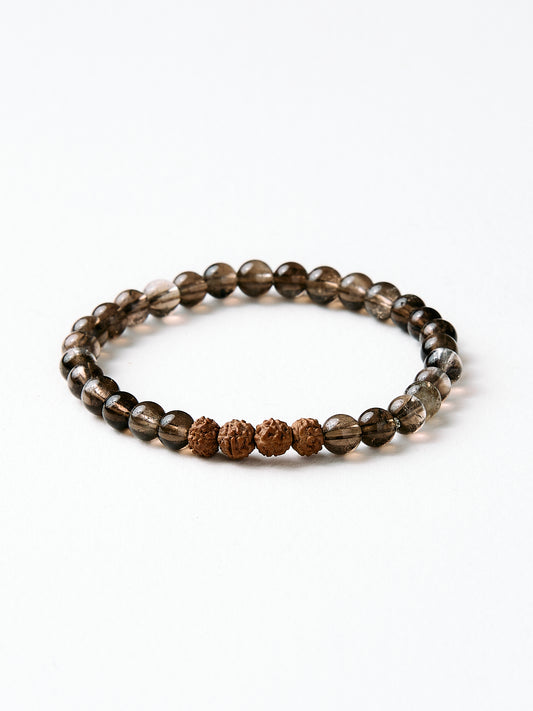 Mala Bead Bracelet - Smoky Quartz