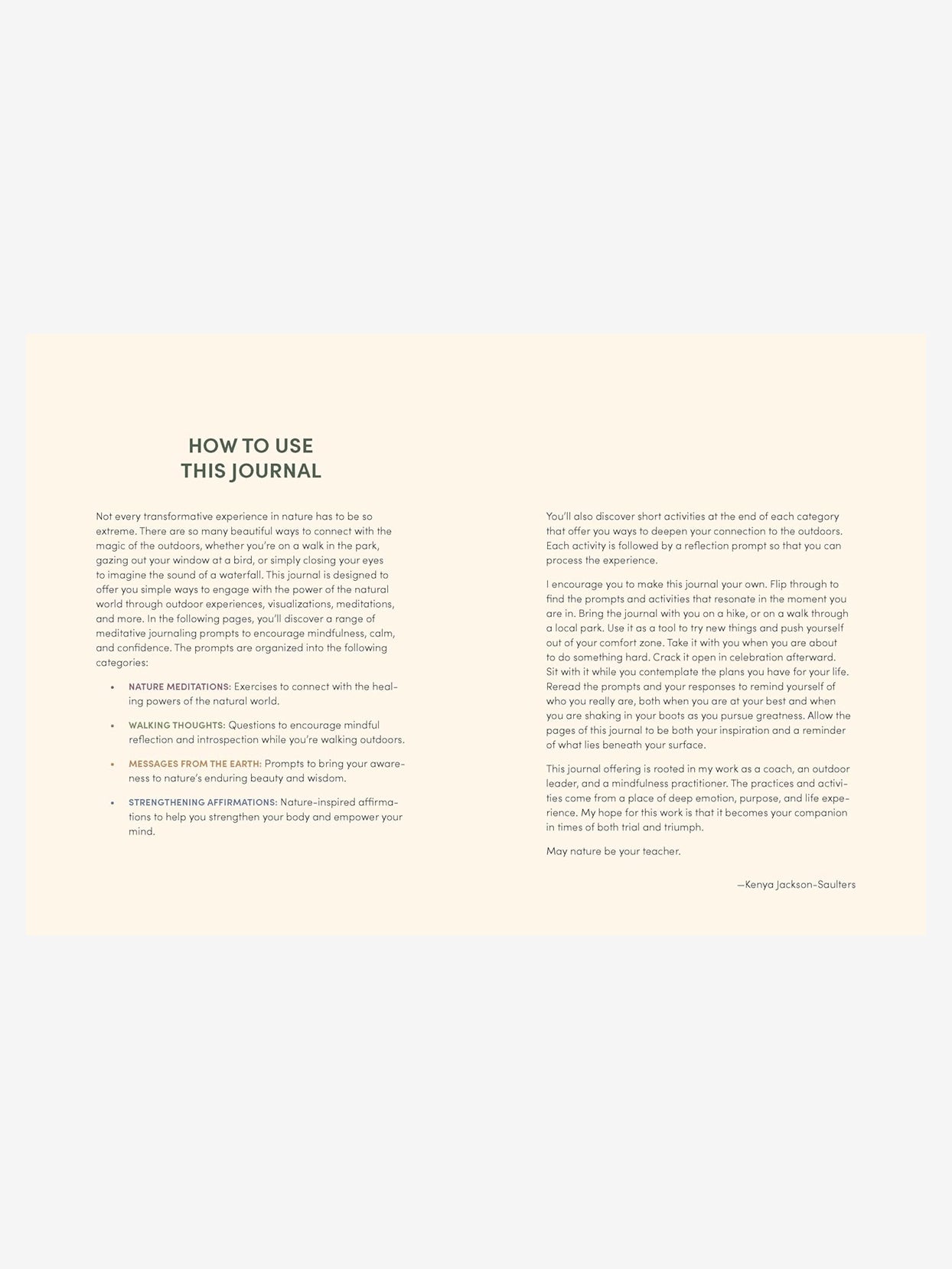 Nature Meditations Journal