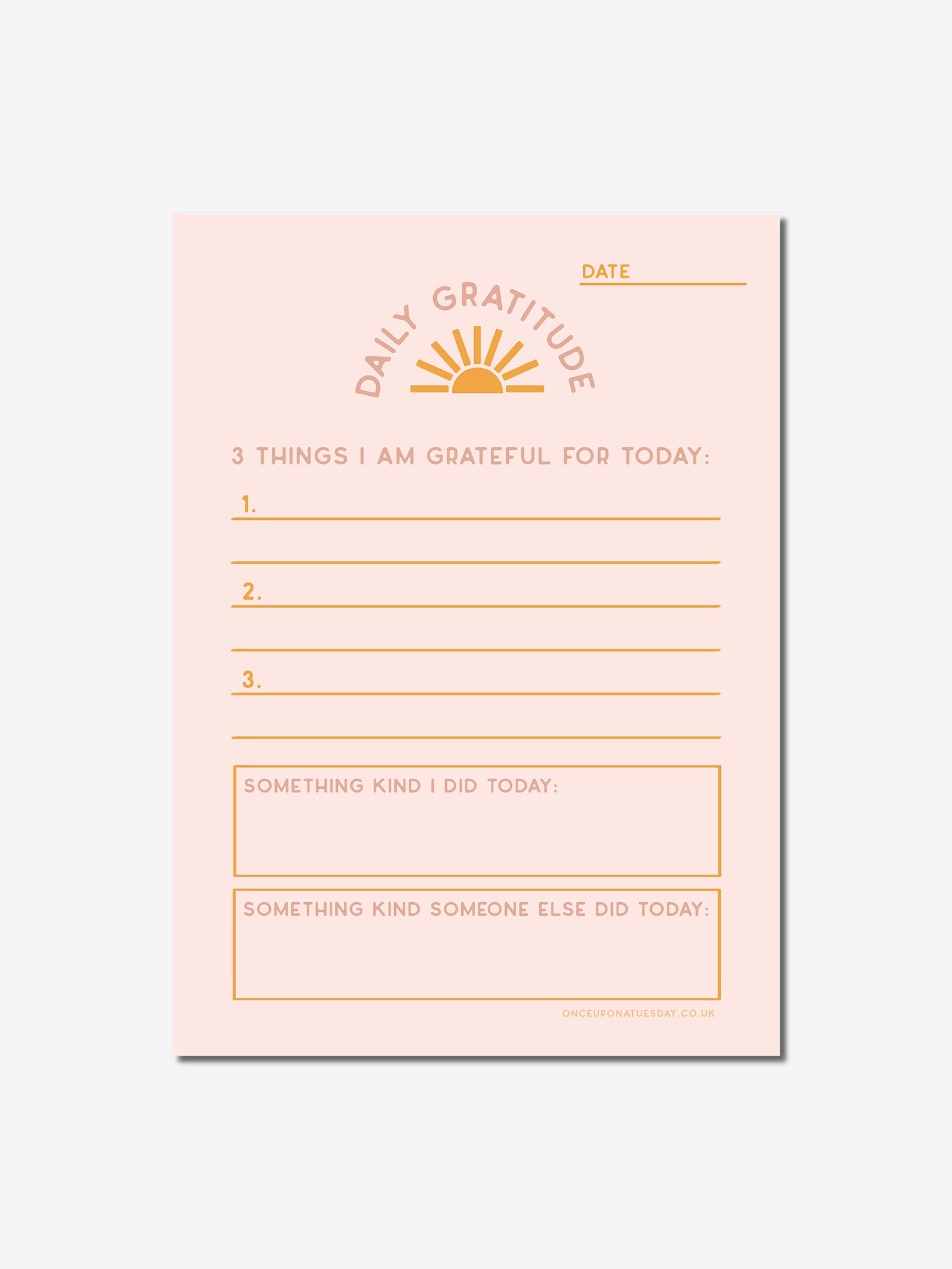 Once Upon a Tuesday A6 Daily Gratitude Pad