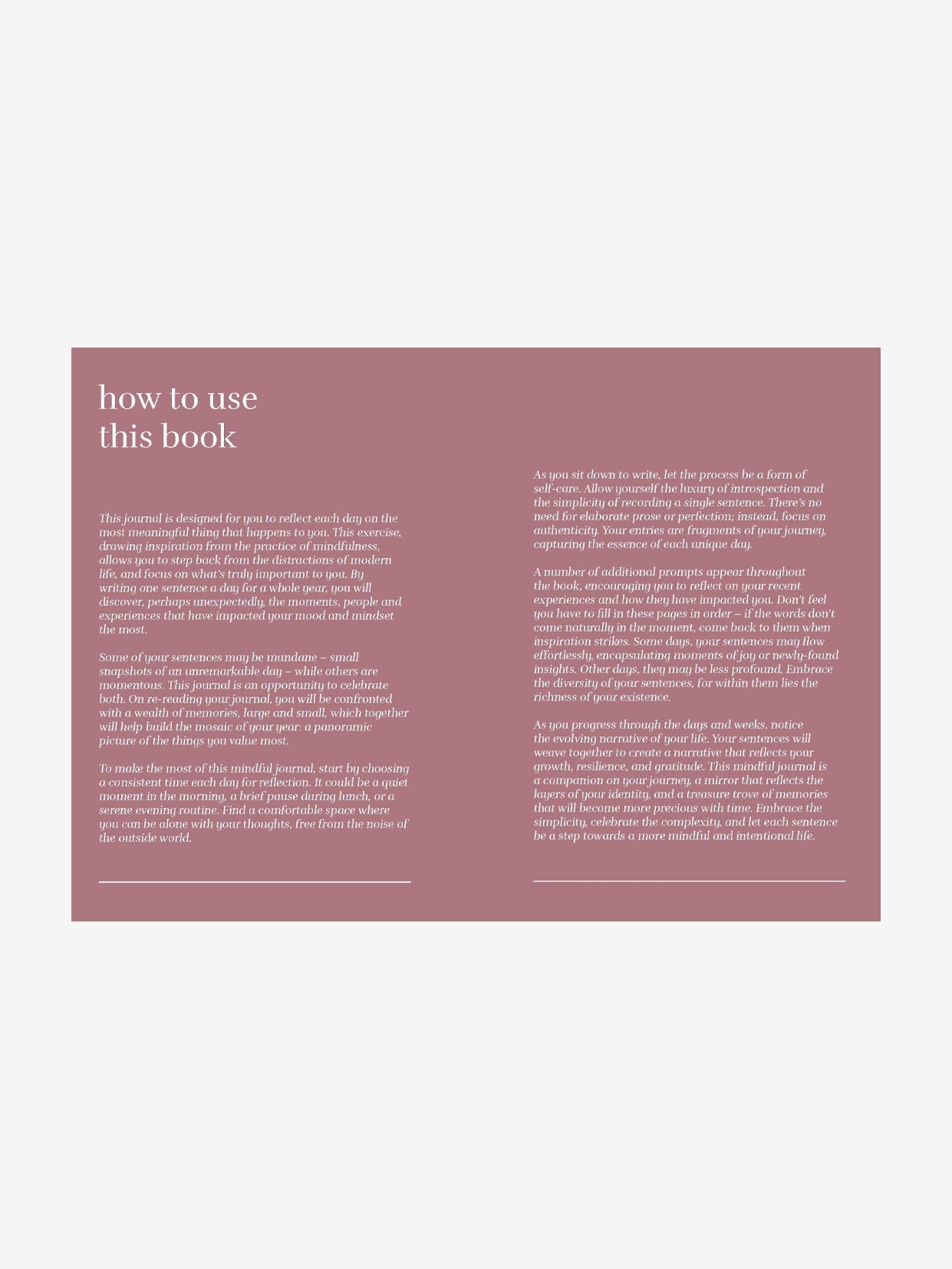 One Sentence a Day: A Mindful Journal