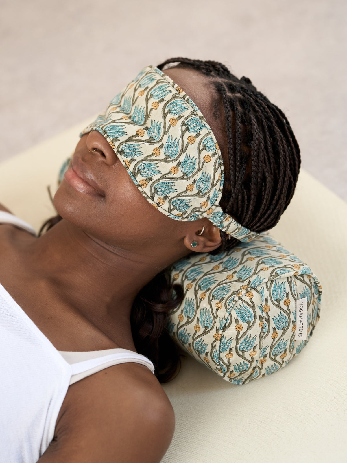 Yogamatters Block Print Eye Mask - Peace Lily
