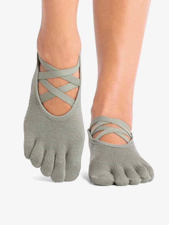ToeSox Full Toe Elle Grip Socks - Leaf