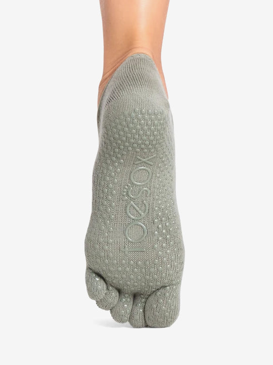 ToeSox Full Toe Elle Grip Socks - Leaf