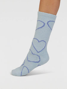 Thought Marjorie Fluffy Bed Socks - Chambray Blue