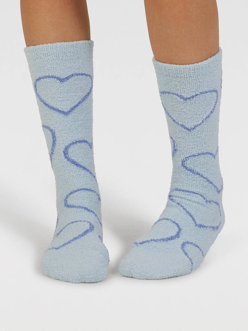 Thought Marjorie Fluffy Bed Socks - Chambray Blue