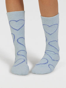 Thought Marjorie Fluffy Bed Socks - Chambray Blue