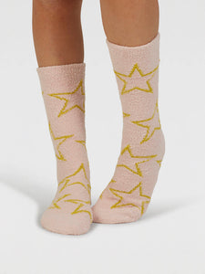 Thought Marjorie Fluffy Bed Socks - Faded Rose Pink
