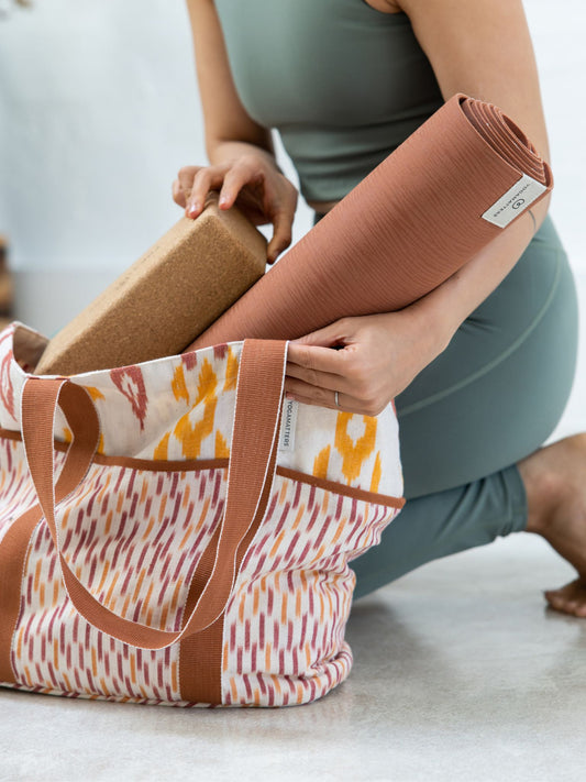 Yogamatters Sienna Ikat Tote Bag - Cinnamon