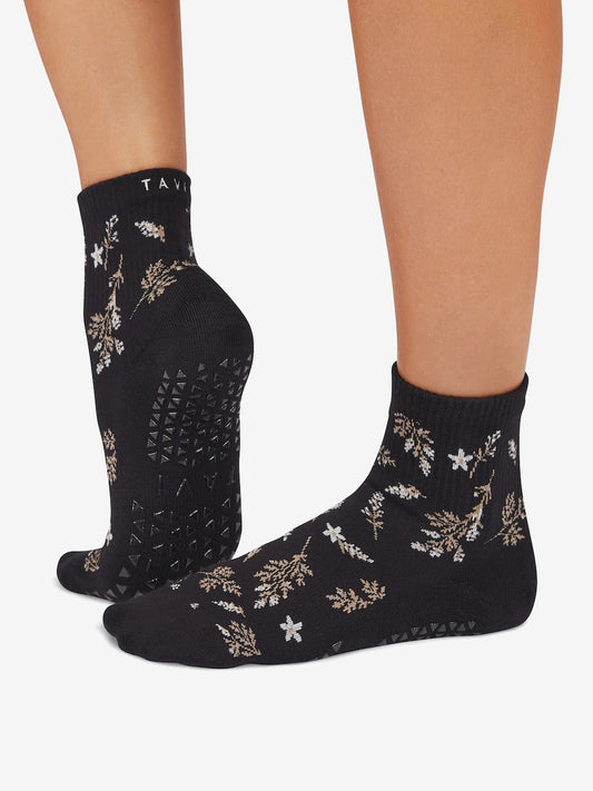 Tavi Noir Aria Grip Socks - Ebony Floral