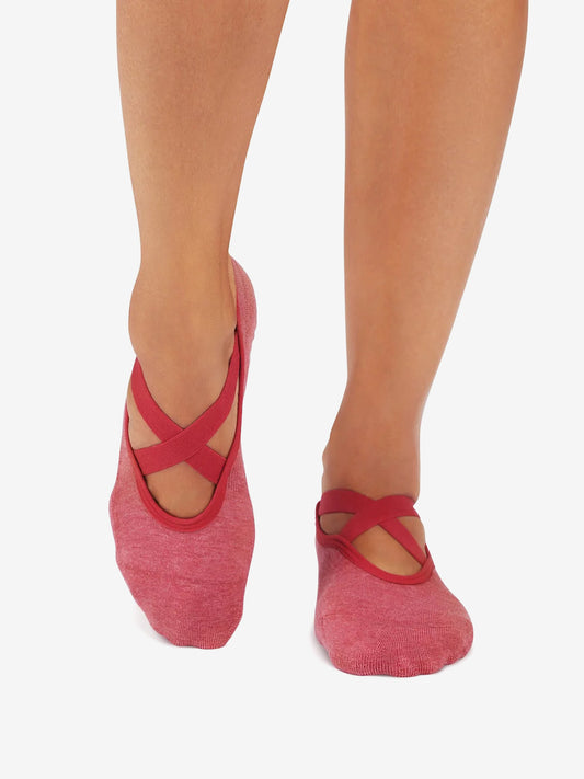 Tavi Noir Chloe  Grip Socks - Ruby Heather