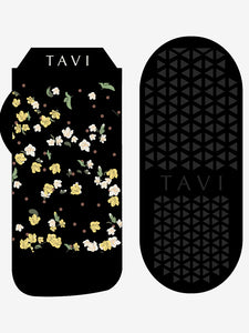 Tavi Noir Savvy Grip Socks  - Ebony Flourish