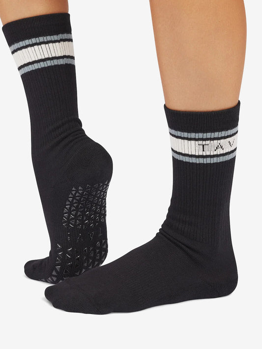 Tavi Noir Kai Grip Socks - Ebony Mirage Stripe