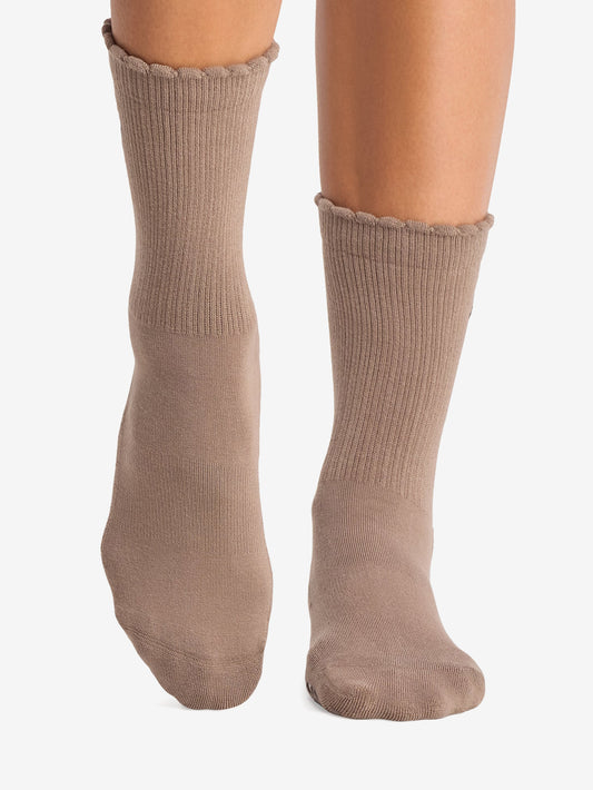 Tavi Noir Kalea Scallop Grip Socks - Ebony