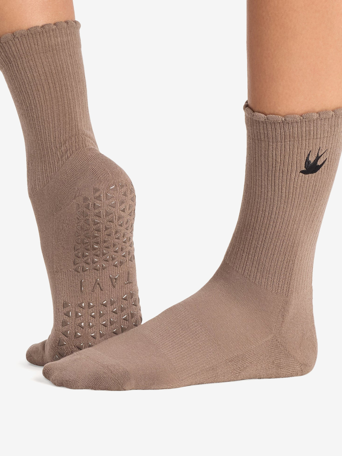 Tavi Noir Kalea Scallop Grip Socks - Ebony