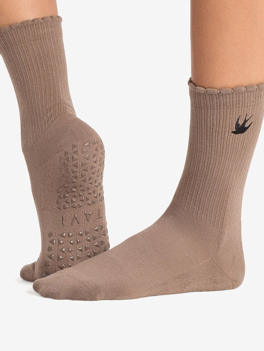 Tavi Noir Kalea Scallop Grip Socks - Ebony