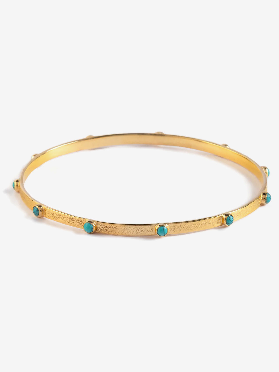 Goddess Charms Throat Chakra Bangle - Turquoise