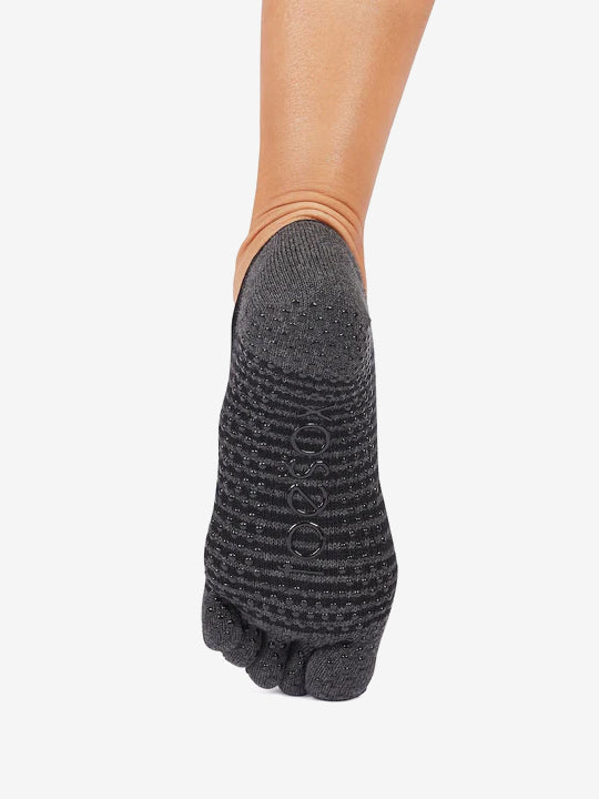 ToeSox Full Toe Elle Grip Socks - Midnight Stripe