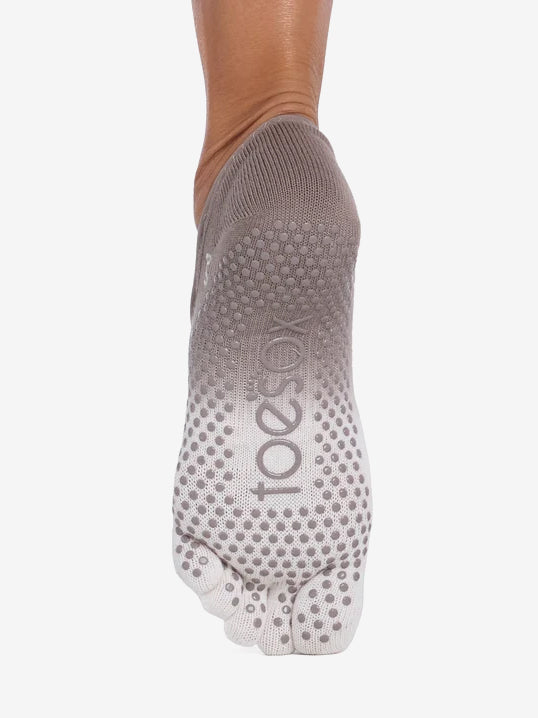 ToeSox Full Toe Elle Grip Socks - Pebble Ombre