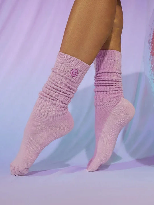 ToeSox Full Toe Slouch Grip Socks - Moonlit Lilac