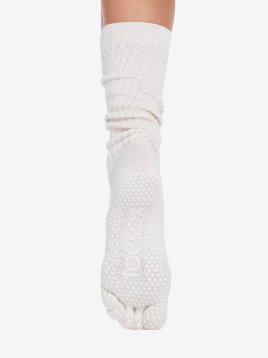 ToeSox Full Toe Slouch Grip Socks - Sandy