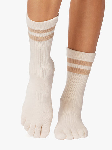 ToeSox Full Toe Crew Grip Socks - Reflect